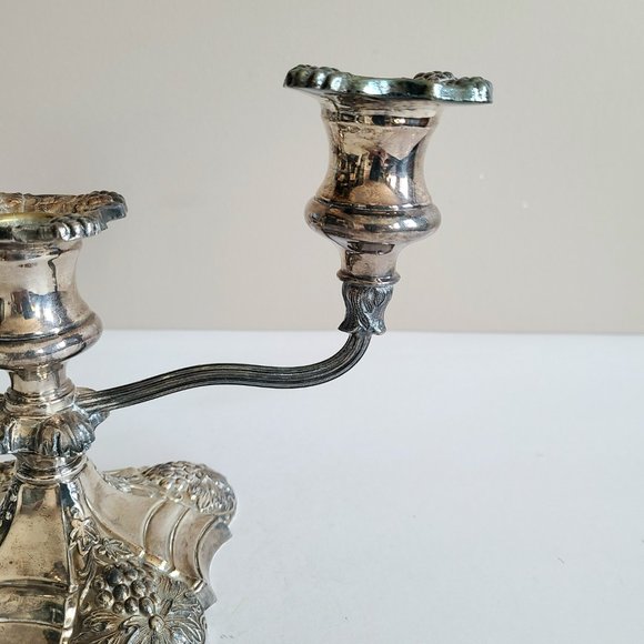 Vintage Coronet Plate 47 EP 47 Lead 3 branches candleholder/candlesticks. - Picture 3 of 11